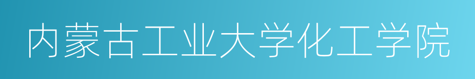 内蒙古工业大学化工学院的同义词