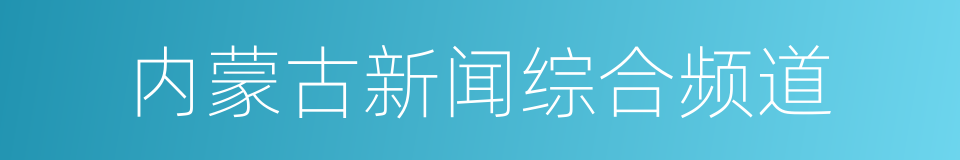 内蒙古新闻综合频道的同义词