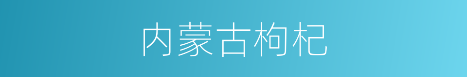 内蒙古枸杞的同义词