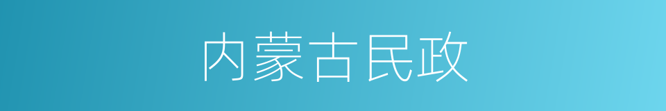 内蒙古民政的同义词