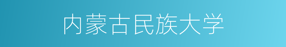 内蒙古民族大学的同义词