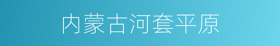 内蒙古河套平原的同义词