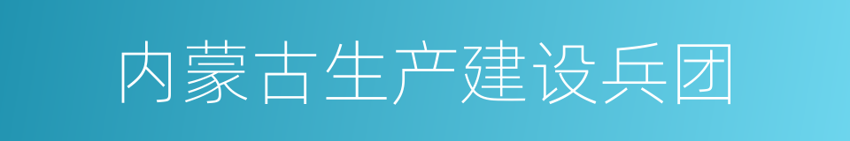 内蒙古生产建设兵团的同义词