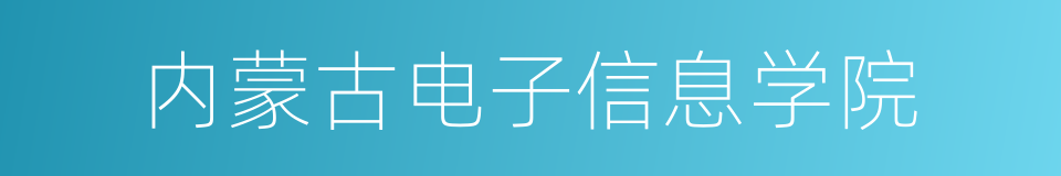 内蒙古电子信息学院的同义词