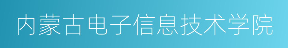 内蒙古电子信息技术学院的同义词