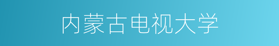 内蒙古电视大学的同义词