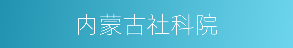 内蒙古社科院的同义词
