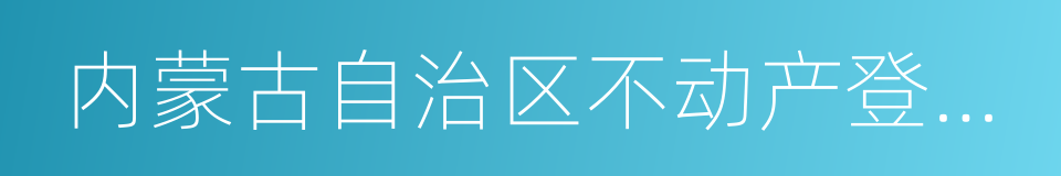 内蒙古自治区不动产登记实施办法的同义词