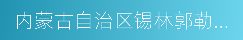 内蒙古自治区锡林郭勒盟东乌珠穆沁旗的同义词