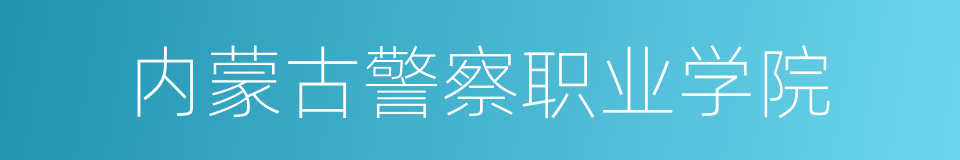 内蒙古警察职业学院的同义词