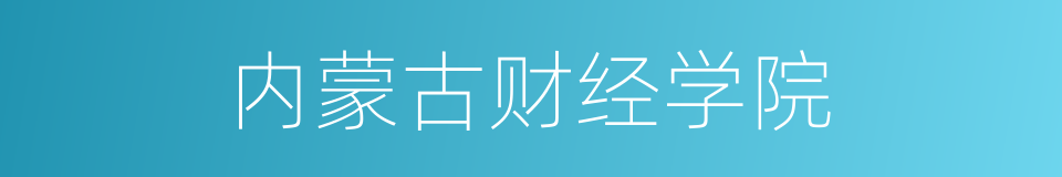 内蒙古财经学院的同义词