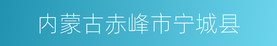 内蒙古赤峰市宁城县的同义词