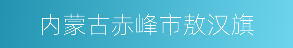 内蒙古赤峰市敖汉旗的同义词