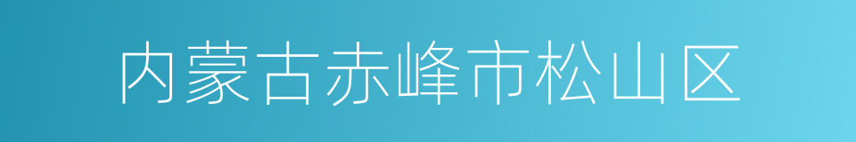 内蒙古赤峰市松山区的同义词