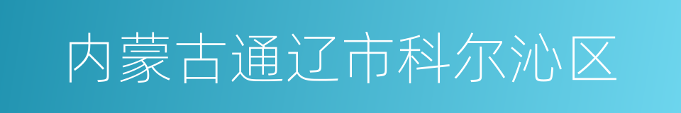 内蒙古通辽市科尔沁区的同义词