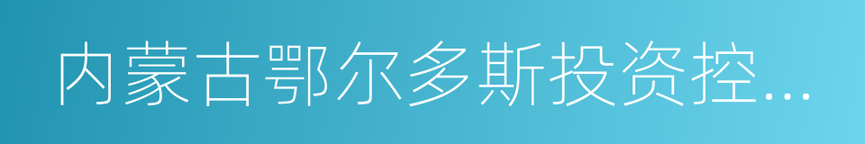 内蒙古鄂尔多斯投资控股集团有限公司的同义词