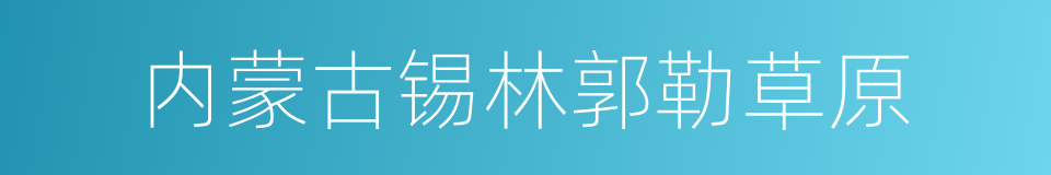 内蒙古锡林郭勒草原的同义词