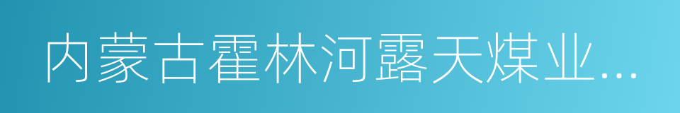 内蒙古霍林河露天煤业股份有限公司的同义词