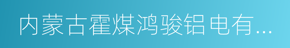 内蒙古霍煤鸿骏铝电有限责任公司的同义词