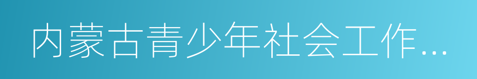 内蒙古青少年社会工作服务中心的同义词