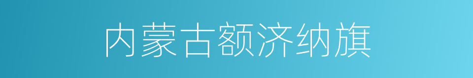 内蒙古额济纳旗的同义词