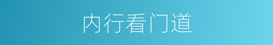 内行看门道的意思