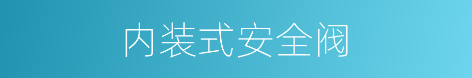 内装式安全阀的同义词