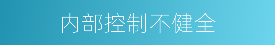 内部控制不健全的同义词