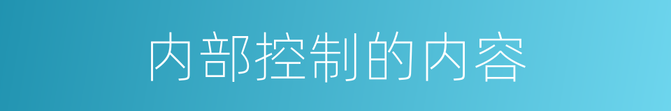 内部控制的内容的同义词