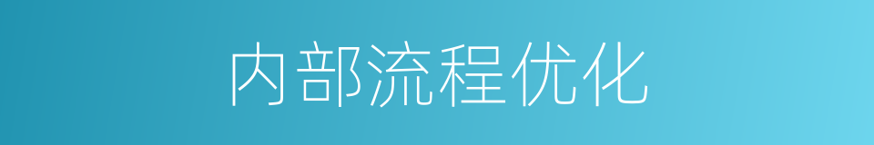 内部流程优化的同义词