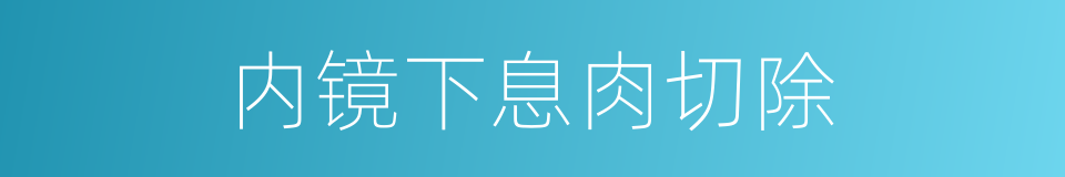 内镜下息肉切除的同义词