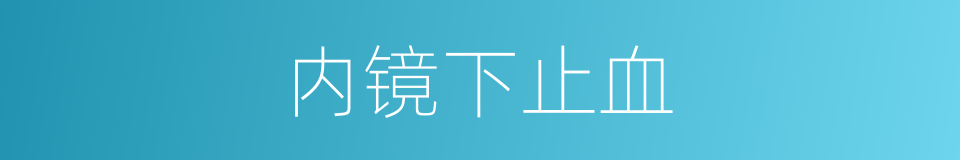 内镜下止血的同义词