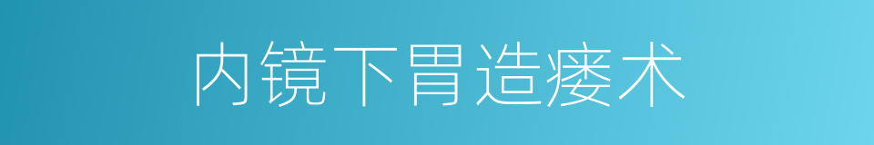 内镜下胃造瘘术的同义词