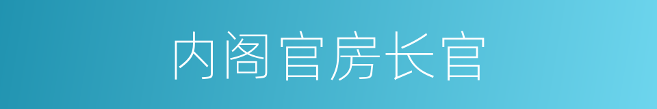 内阁官房长官的同义词