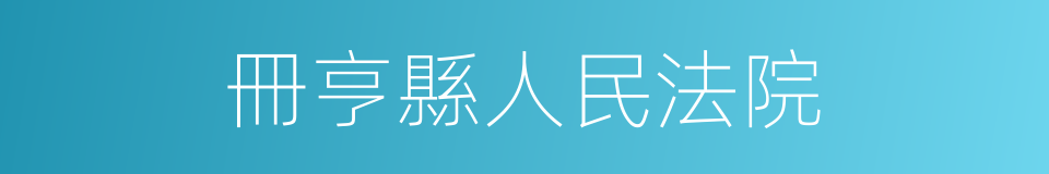 冊亨縣人民法院的同義詞