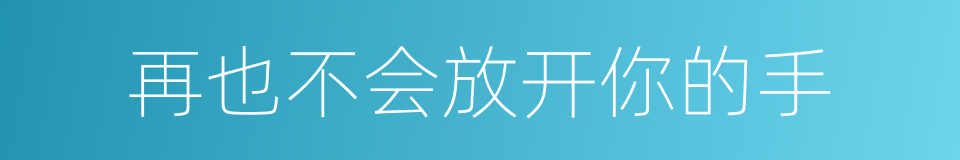 再也不会放开你的手的同义词