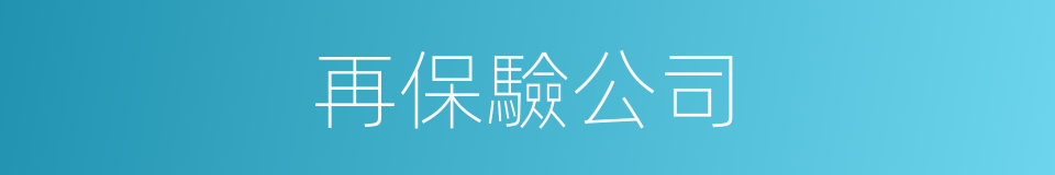 再保驗公司的同義詞