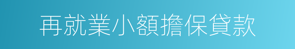 再就業小額擔保貸款的同義詞