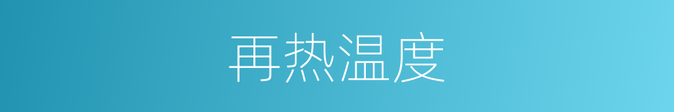再热温度的同义词