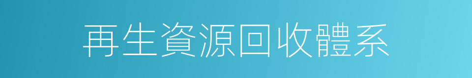 再生資源回收體系的同義詞
