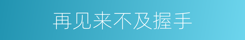 再见来不及握手的同义词