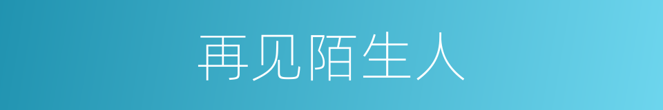 再见陌生人的同义词