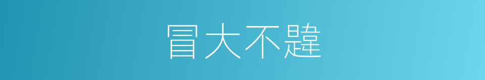冒大不韙的意思
