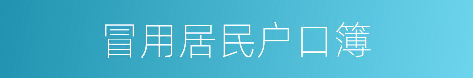 冒用居民户口簿的同义词