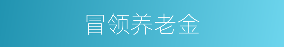 冒领养老金的同义词