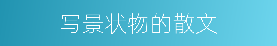 写景状物的散文的同义词