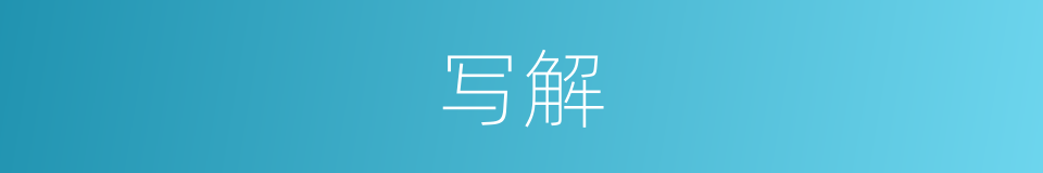 写解的同义词