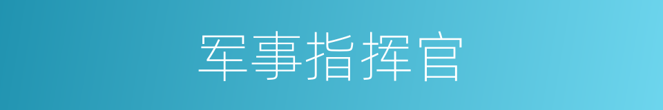 军事指挥官的同义词