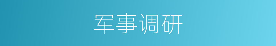 军事调研的同义词