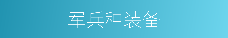 军兵种装备的同义词